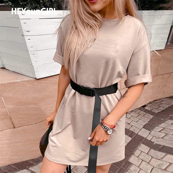 heyoungirl solid casual oversized tshirt dress summer short sleeve tee shirt women fashion elegant long t shirt ladies with belt, White
heyoungirl solid casual oversized tshirt dress summer short sleeve tee shirt women fashion elegant long t shirt ladies with belt, White