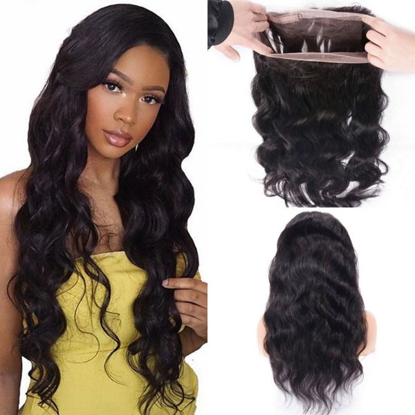 360 lace frontal closure brazilian body wave frontal with baby hair natural color virgin human hair extensions, Black;brown
360 lace frontal closure brazilian body wave frontal with baby hair natural color virgin human hair extensions, Black;brown