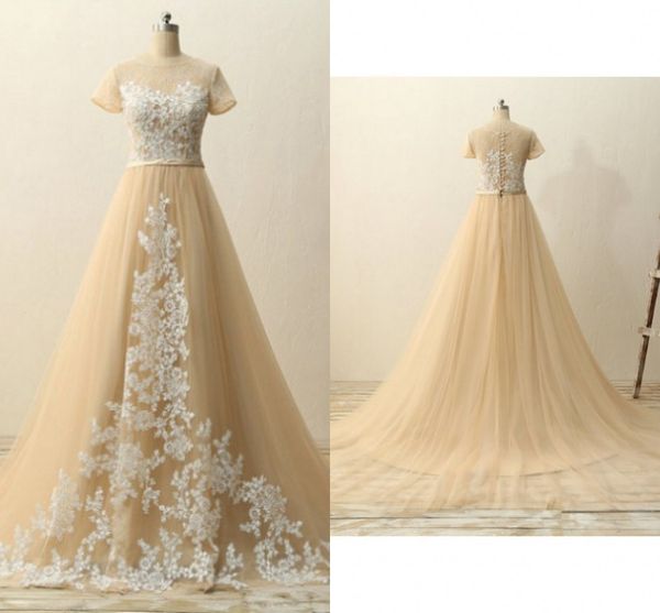 bateau short sleeve champagne formal dresses 2019 lace applique see though back prom dresses long evening gowns party women, Black
bateau short sleeve champagne formal dresses 2019 lace applique see though back prom dresses long evening gowns party women, Black