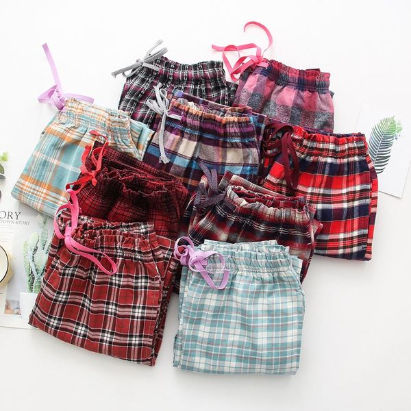 2019 autumn winter women 100% polished cotton sleeping bottoms female nighty trousers ladies casual plaid pajama pants plus size, Black;red
2019 autumn winter women 100% polished cotton sleeping bottoms female nighty trousers ladies casual plaid pajama pants plus size, Black;red