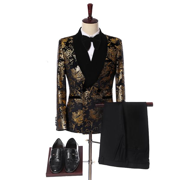 2019 elegant black velvet gold flower double brea ted groom tuxedo for men wedding prom men uit with pant bridegroom c19041602, White;black
2019 elegant black velvet gold flower double brea ted groom tuxedo for men wedding prom men uit with pant bridegroom c19041602, White;black