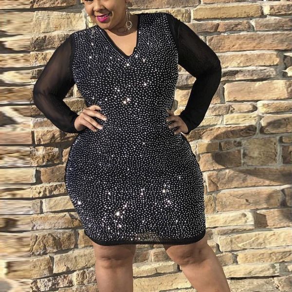 casual dresses plus size crystal dress clubwear bodycon solid v-neck high waist mini long sleeve autumn evening party patchwork #33, Black;gray
casual dresses plus size crystal dress clubwear bodycon solid v-neck high waist mini long sleeve autumn evening party patchwork #33, Black;gray