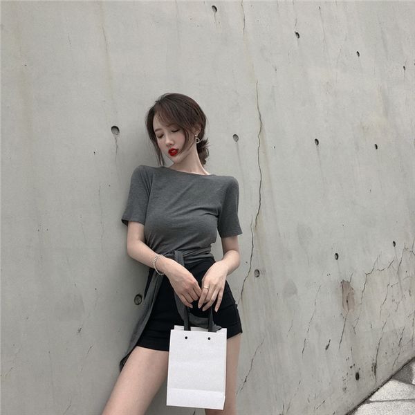 backless women's summer 2019 multi-wearing short-sleeved t-shirt high t-shirt vest waist short cross straps backless women's fashi, White
backless women's summer 2019 multi-wearing short-sleeved t-shirt high t-shirt vest waist short cross straps backless women's fashi, White