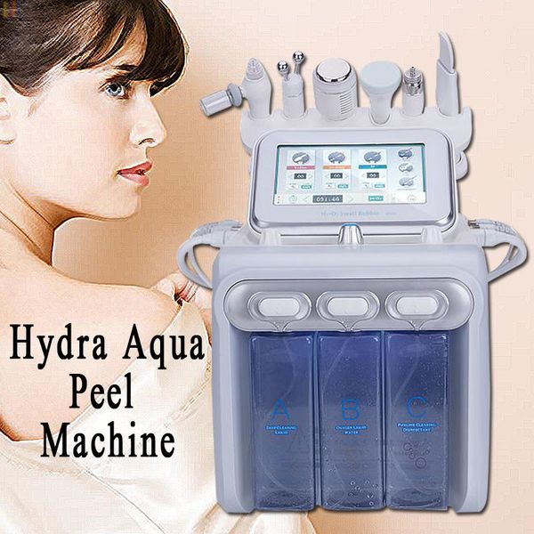 

new 6 in1 h2-o2 hydra dermabrasion aqua peel rf bio-lifting spa facial hydro water microdermabrasion facial machine cold hammer oxygen spr