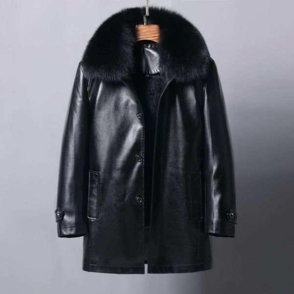 smart casual detachable fur collar rex fur mens faux leather jackets single breasted loose medium length overcoats, Black
smart casual detachable fur collar rex fur mens faux leather jackets single breasted loose medium length overcoats, Black