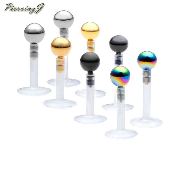 piercingj 5pcs 6mm/8mm 16g acrylic 1/4'' bar silver steel ball monroe lip labret ring body piercing jewelry 1.2mm, Slivery;golden 
piercingj 5pcs 6mm/8mm 16g acrylic 1/4'' bar silver steel ball monroe lip labret ring body piercing jewelry 1.2mm, Slivery;golden