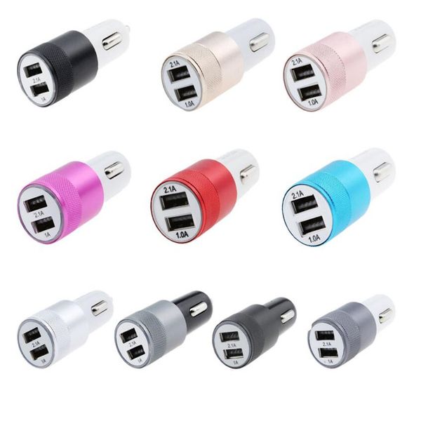 Автомобильное зарядное устройство 5 цветов 1A 2.1A 5V 2 USB-порт Металлическое зарядное
Автомобильное зарядное устройство 5 цветов 1A 2.1A 5V 2 USB-порт Металлическое зарядное