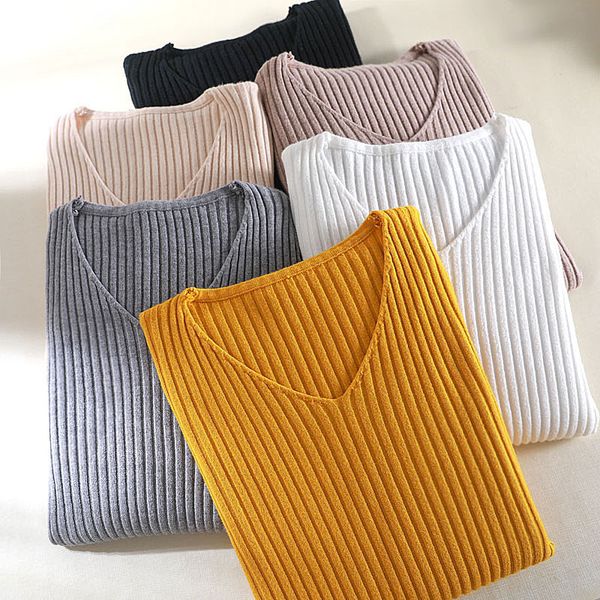 normov autumn basic v-neck solid sweater women pullover knitted female sweater slim long sleeve casual multicolor, White;black
normov autumn basic v-neck solid sweater women pullover knitted female sweater slim long sleeve casual multicolor, White;black