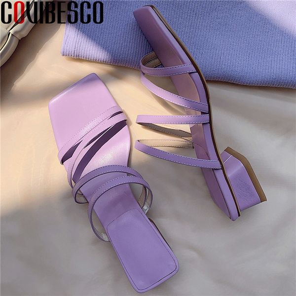 covibesco women genuine leather fashion slippers party shoes shallow square toe thick heel sandals summer high heels shoes woman, Black
covibesco women genuine leather fashion slippers party shoes shallow square toe thick heel sandals summer high heels shoes woman, Black
