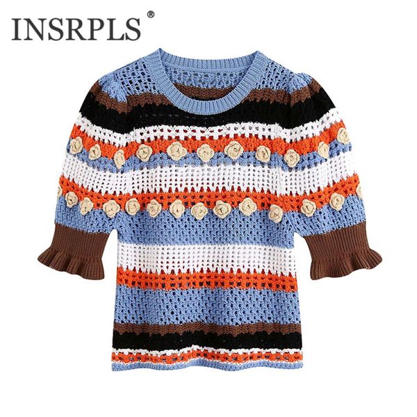 insrpls women sweet fashion flower-shaped appliques knitter sweater vintage o neck short sleeve female pullovers chic, White;black
insrpls women sweet fashion flower-shaped appliques knitter sweater vintage o neck short sleeve female pullovers chic, White;black