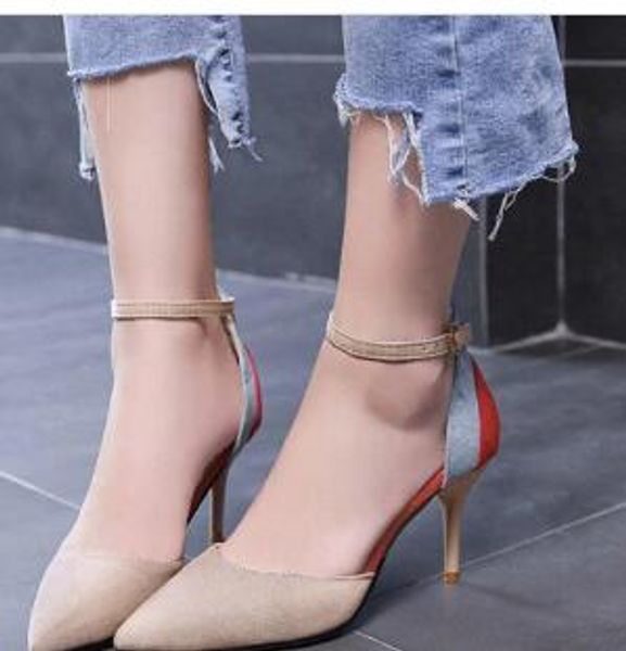 women ankle strap two pieces spring pumps ladies buckle pointed toe new suede thin high heels female fashion, Black
women ankle strap two pieces spring pumps ladies buckle pointed toe new suede thin high heels female fashion, Black