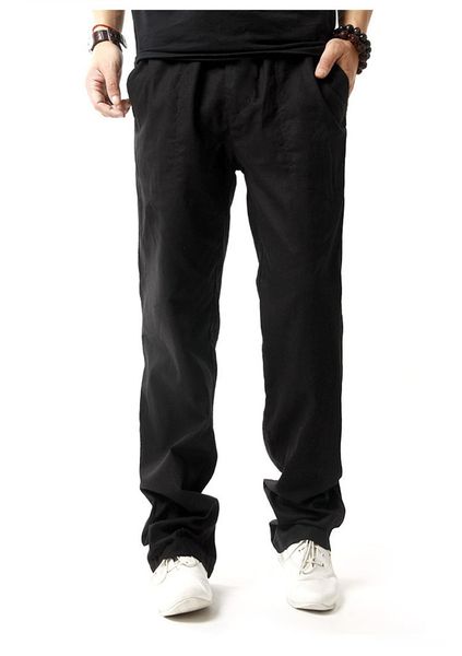 new breathable loose cotton and linen mens summer pants solid color waist sashes pants fashion mens trousers, Black
new breathable loose cotton and linen mens summer pants solid color waist sashes pants fashion mens trousers, Black