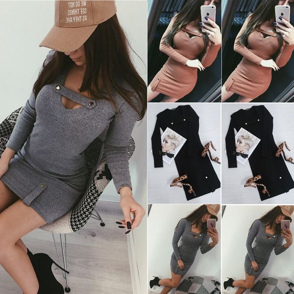 2019 женская осень весна платья sexy v шеи бинты midi оболочки тонкий bodycon платье с длинным рукавом элегантный пакет хип платье, Black;gray
2019 женская осень весна платья sexy v шеи бинты midi оболочки тонкий bodycon платье с длинным рукавом элегантный пакет хип платье, Black;gray