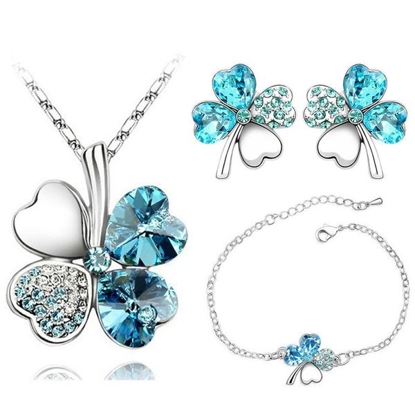 europe lucky clover crystal necklace earrings bride crystal suit female cross-border electricity supplier explosion models of foreign trade, Silver
europe lucky clover crystal necklace earrings bride crystal suit female cross-border electricity supplier explosion models of foreign trade, Silver