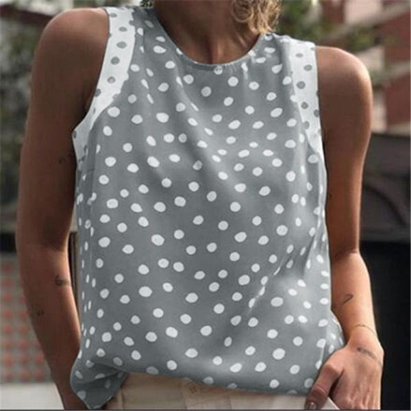 women's blouses & shirts feitong summer plus size women vintage fashion casual loose round neck polka dot printed sleeveless, White
women's blouses & shirts feitong summer plus size women vintage fashion casual loose round neck polka dot printed sleeveless, White