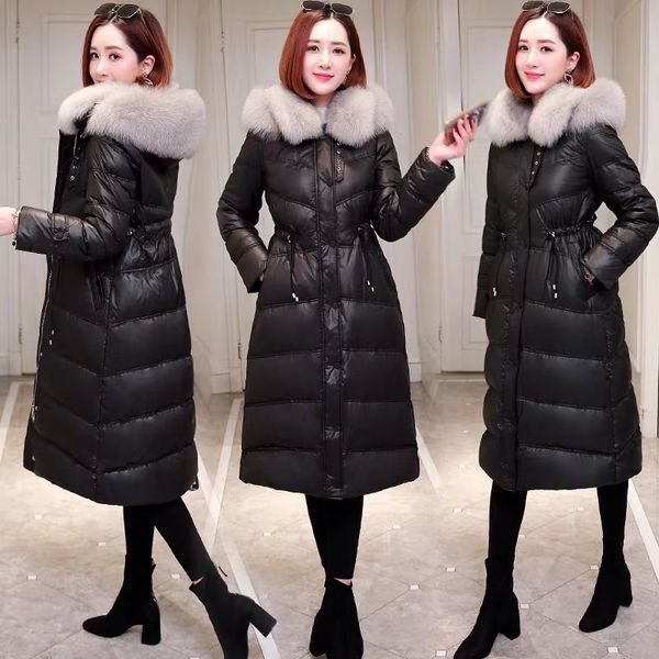 women duck down coats long fashion female white duck down jacket fur collar jacket hooded cap windproof warm, Black
women duck down coats long fashion female white duck down jacket fur collar jacket hooded cap windproof warm, Black