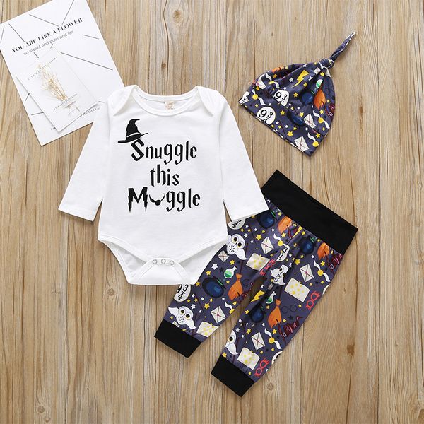 2019 autumn and winter children's three-piece cotton printed round neck boys and girls one-piece suit, White
2019 autumn and winter children's three-piece cotton printed round neck boys and girls one-piece suit, White