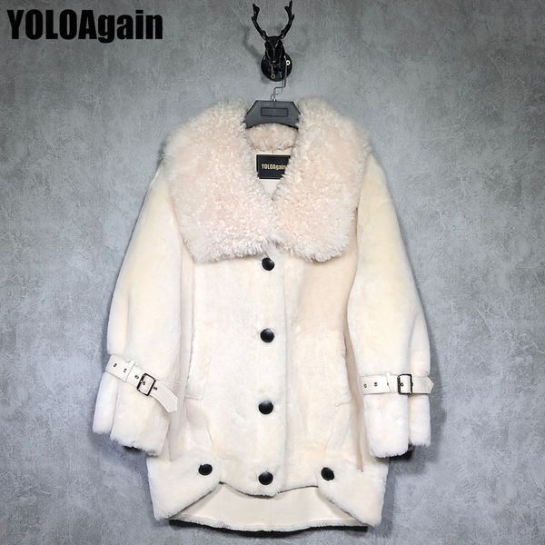 yoloagain women's lapel long sleeve wool coat ladies elegant shearling coat, Black
yoloagain women's lapel long sleeve wool coat ladies elegant shearling coat, Black