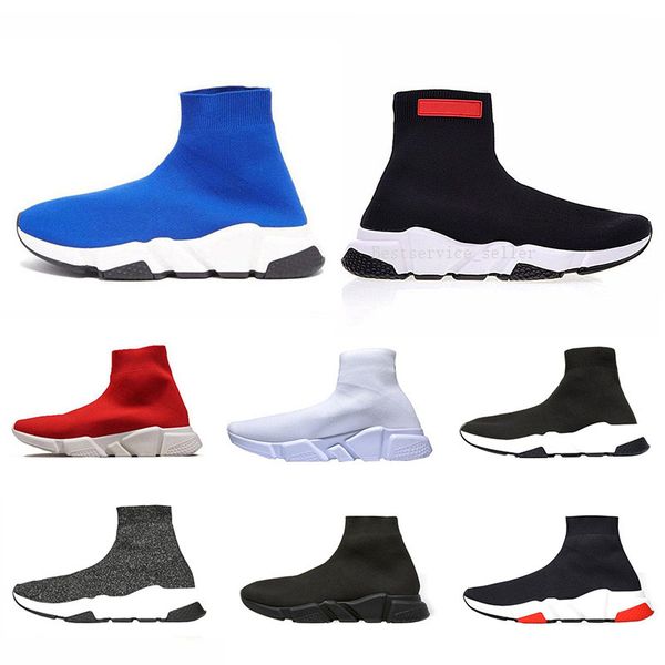 2019 Luxuy Designer Mens socks Sneaker Brand Blue Red Black White Speed Trainer Men Women Breathable Flat boots Casual shoes Size 36-45
2019 Luxuy Designer Mens socks Sneaker Brand Blue Red Black White Speed Trainer Men Women Breathable Flat boots Casual shoes Size 36-45