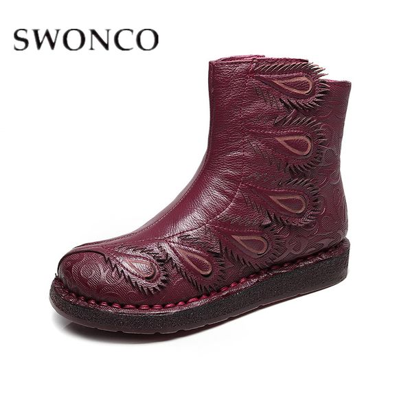 swonco woman's boots natural leather elderly boots feather 2019 ladies floral applique mid-calf flat with zip up female boot, Black
swonco woman's boots natural leather elderly boots feather 2019 ladies floral applique mid-calf flat with zip up female boot, Black