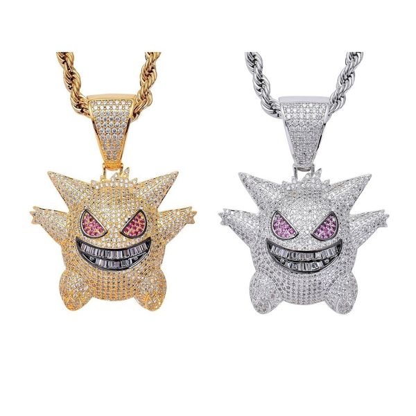 gold/silver men women necklace mask gengar cartoon characters charms chain cz pendant necklaces hip hop jewelry drop shipping
gold/silver men women necklace mask gengar cartoon characters charms chain cz pendant necklaces hip hop jewelry drop shipping