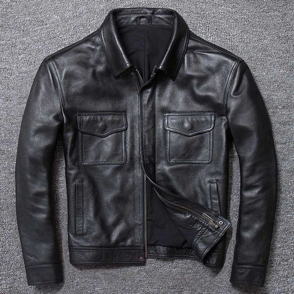 cow 2020 fashion thick casual genuine men motorcycle jacket lapel slim fit multi-pocket leather coat male, Black
cow 2020 fashion thick casual genuine men motorcycle jacket lapel slim fit multi-pocket leather coat male, Black