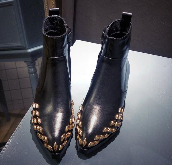 women's boots ankle rubber shoes spring half boots for women women genuine leather pointed toe spring autumn ankle short p, Black
women's boots ankle rubber shoes spring half boots for women women genuine leather pointed toe spring autumn ankle short p, Black