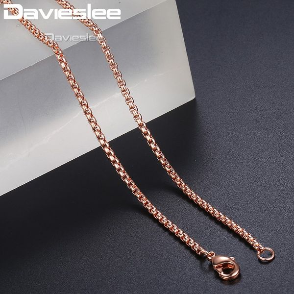 davieslee necklace for women men stainless steel rose gold color box chain women's necklace 18-28inch dkn555, Silver
davieslee necklace for women men stainless steel rose gold color box chain women's necklace 18-28inch dkn555, Silver
