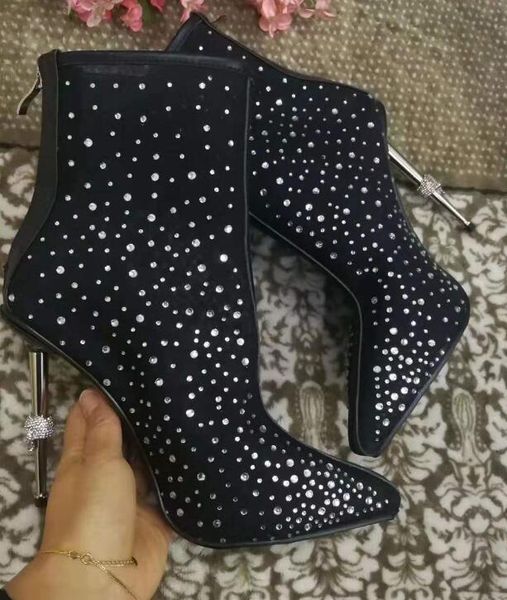 2019 new arrival glitter ankle boots point toe diamond booties mujer boats air mesh boots ladies rhinestone boots, Black
2019 new arrival glitter ankle boots point toe diamond booties mujer boats air mesh boots ladies rhinestone boots, Black