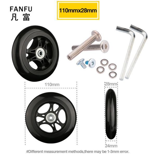 repair set durable silent sliding practical axles replacement casters luggage wheel 110*28 universal travel flexible suitcase, Black
repair set durable silent sliding practical axles replacement casters luggage wheel 110*28 universal travel flexible suitcase, Black