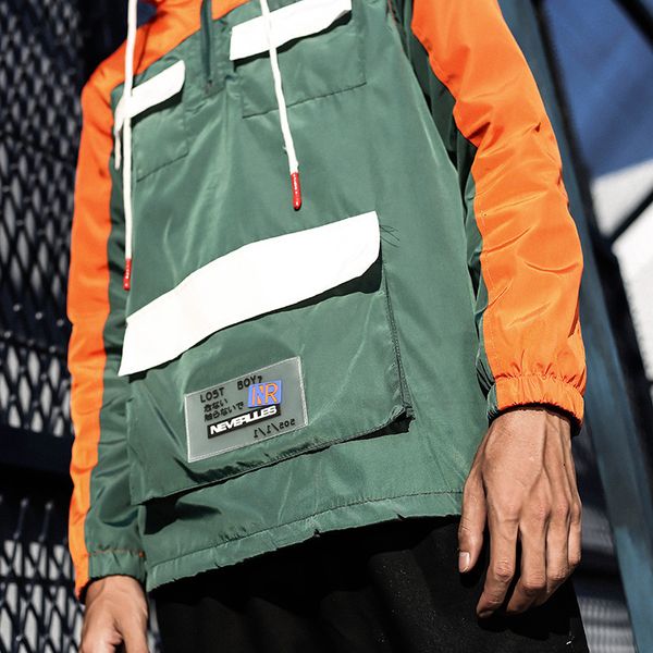 men's wear street loose trend hip-hop split joint charge clothes increase down loose coat even hat windbreaker jacket male, Black
men's wear street loose trend hip-hop split joint charge clothes increase down loose coat even hat windbreaker jacket male, Black