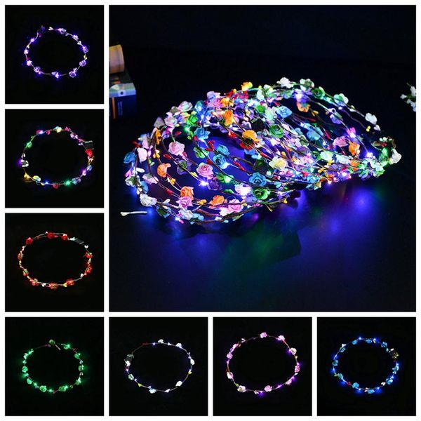 flashing led strings glow flower crown headbands light party rave floral hair garland luminous wreath wedding flower favor rra2622
flashing led strings glow flower crown headbands light party rave floral hair garland luminous wreath wedding flower favor rra2622