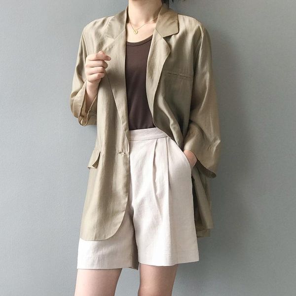 2020 new summer korean style thin casual blazers coats women fashion three quarter sleeve solid color loose blazer ladies coats, White;black
2020 new summer korean style thin casual blazers coats women fashion three quarter sleeve solid color loose blazer ladies coats, White;black