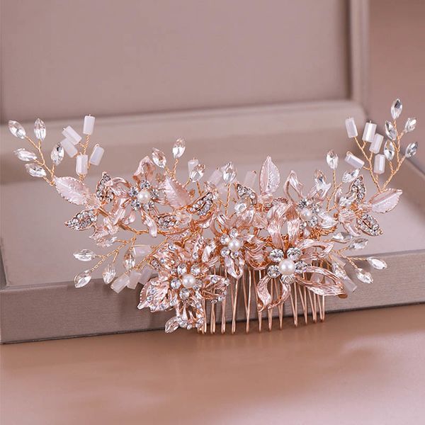 rose gold crystal flower hair combs jewelry for bride simulated pearls hair comb tiaras headpiece wedding hair accessories xh, White;golden
rose gold crystal flower hair combs jewelry for bride simulated pearls hair comb tiaras headpiece wedding hair accessories xh, White;golden