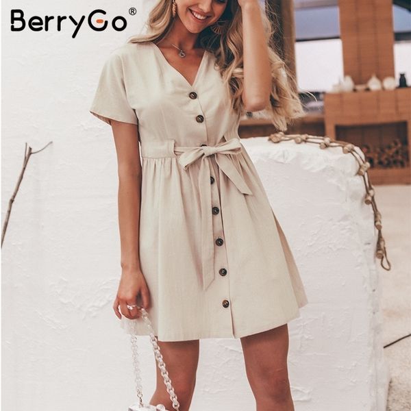berrygo v-neck women dresses linen dress vintage short sleeve button sash mini dress casual streetwear summer dress vestido, Black;gray
berrygo v-neck women dresses linen dress vintage short sleeve button sash mini dress casual streetwear summer dress vestido, Black;gray