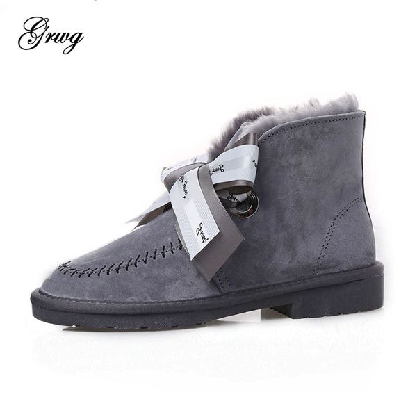 grwg 100% genuine leather women snow boots natural fur winter boots women's fashion ankle wool women shoes, Black
grwg 100% genuine leather women snow boots natural fur winter boots women's fashion ankle wool women shoes, Black