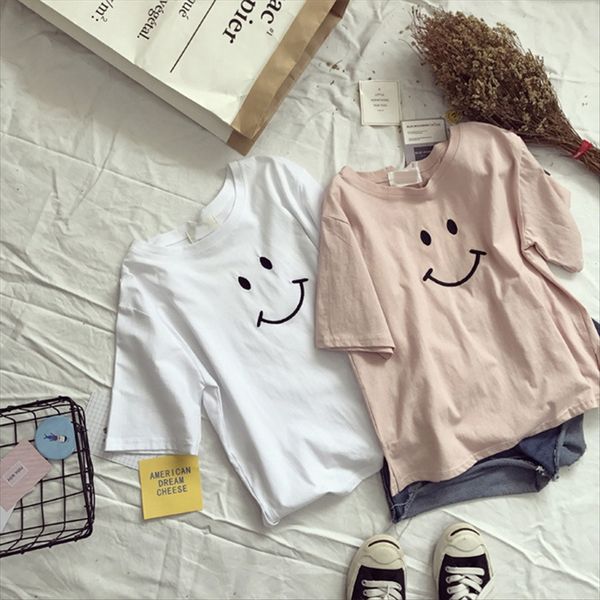 2019 t-shirt clothing student lady short-sleeved t-shirt female student clothes loose women's clothing, White