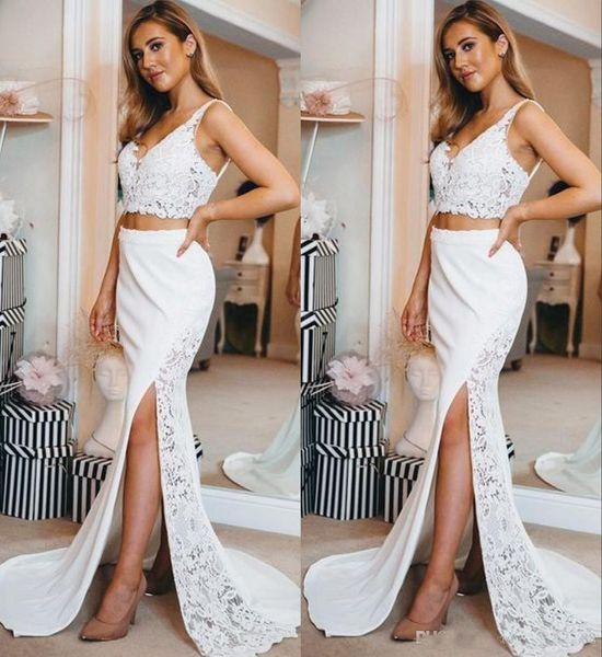 Sexy High Slit Mermaid Wedding Dresses Bridal Gowns V neck Lace Spaghetti Straps Backless Cheap Wedding Gowns
Sexy High Slit Mermaid Wedding Dresses Bridal Gowns V neck Lace Spaghetti Straps Backless Cheap Wedding Gowns