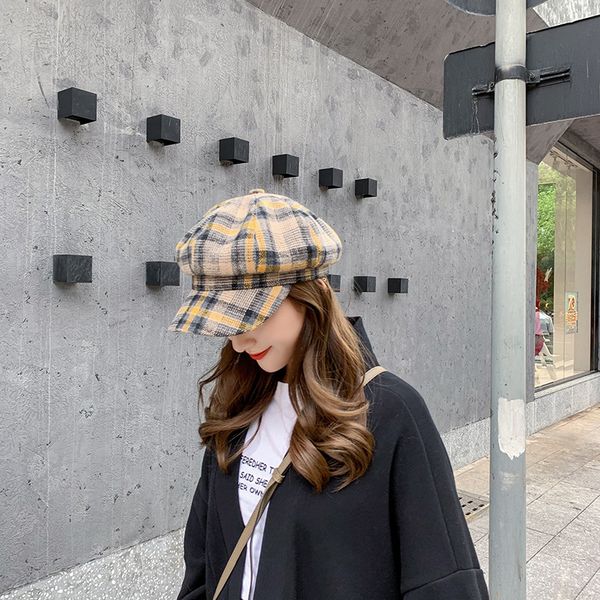 women's hat british style warm retro octagonal cap newsboy caps vintage plaid female visor caps berets for girl, Blue;gray
women's hat british style warm retro octagonal cap newsboy caps vintage plaid female visor caps berets for girl, Blue;gray