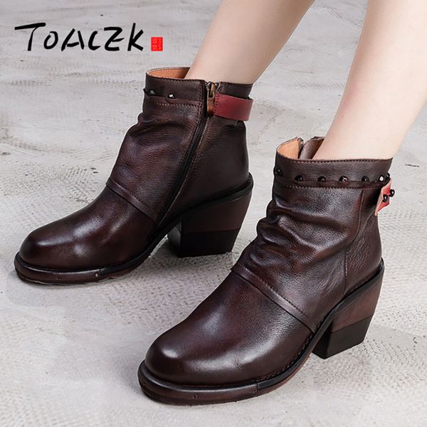 leather women's boots, autumn and winter new bold-heeled knight boots, waterproof table high-heeled women's shoes, Black