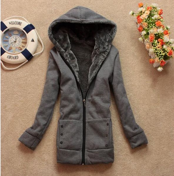 women hoodies sweatshirts autumn winter women casual thick velvet fleece warm outwear long sleeve zipper coat jackets, Black
women hoodies sweatshirts autumn winter women casual thick velvet fleece warm outwear long sleeve zipper coat jackets, Black