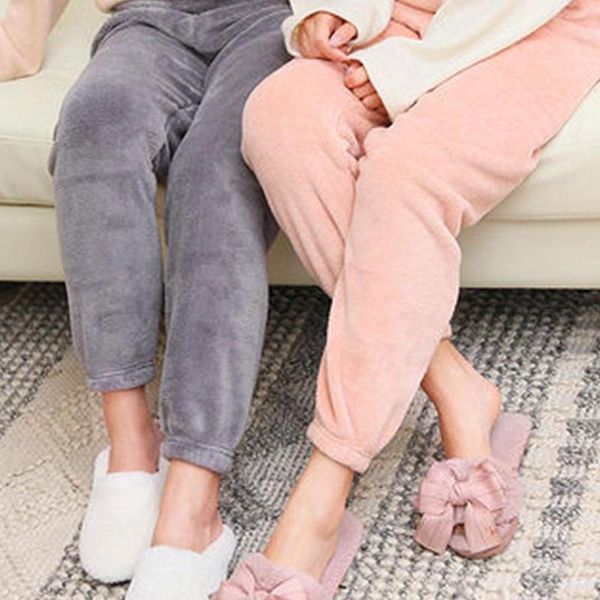 fashion leisure lady solid color elastic waist ankle tie warm coral fleece pajama pants trousers, Black;red
fashion leisure lady solid color elastic waist ankle tie warm coral fleece pajama pants trousers, Black;red