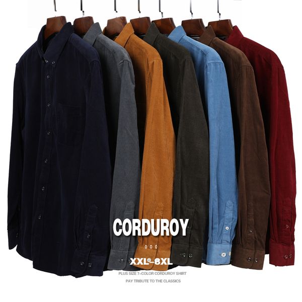 7 colors men's corduroy long sleeve shirt business fashion casual loose shirt male brand clothes plus size 5xl 6xl 7xl 8xl 10xl, White;black
7 colors men's corduroy long sleeve shirt business fashion casual loose shirt male brand clothes plus size 5xl 6xl 7xl 8xl 10xl, White;black