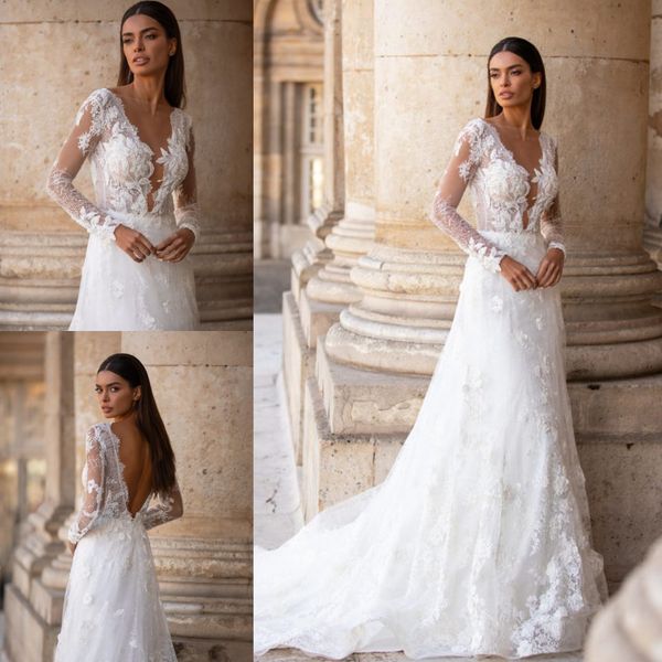 modest a line millanova wedding dresses long sleeve jewel neck tulle lace pearls wedding gowns sweep train robe de mariée, White
modest a line millanova wedding dresses long sleeve jewel neck tulle lace pearls wedding gowns sweep train robe de mariée, White