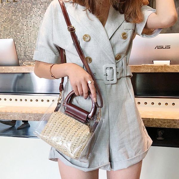 transparent bag summer straw messenger bag two-piece female transparent handbag shoulder
transparent bag summer straw messenger bag two-piece female transparent handbag shoulder