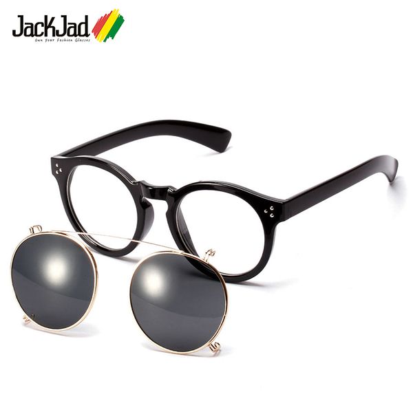 jackjad new fashion steampunk style lens removable sunglasses clip on vintage round brand design sun glasses 4310, White;black
jackjad new fashion steampunk style lens removable sunglasses clip on vintage round brand design sun glasses 4310, White;black