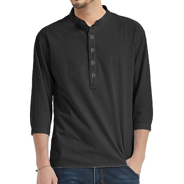 men shirt formal summer blouse fashion business 3/4 sleeve casual slim fit solid color male, White;black
men shirt formal summer blouse fashion business 3/4 sleeve casual slim fit solid color male, White;black