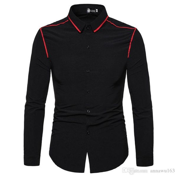 men shirt youth men's fashion contrast striped long sleeve lapel shirt men cotton blend 4 color wholesale, White;black
men shirt youth men's fashion contrast striped long sleeve lapel shirt men cotton blend 4 color wholesale, White;black