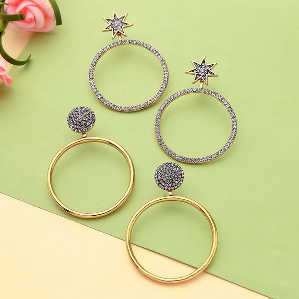 kissme exquisite crystal star round circle drop earrings for women gift vintage gold color fashion jewelry accessories wholesale, Silver
kissme exquisite crystal star round circle drop earrings for women gift vintage gold color fashion jewelry accessories wholesale, Silver