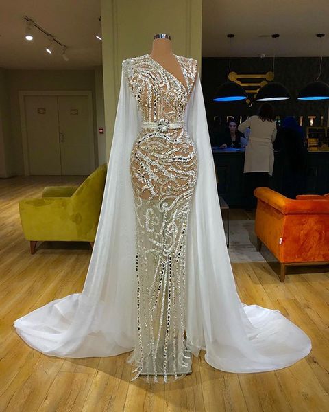 2020 mermaid prom dresses with long train sleeveless sequins beads tulle party gowns sweep train prom gowns, Black
2020 mermaid prom dresses with long train sleeveless sequins beads tulle party gowns sweep train prom gowns, Black